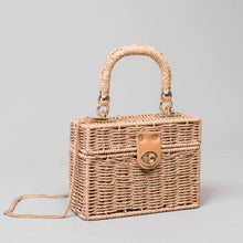 Load image into Gallery viewer, Designer Box Straw Bag
