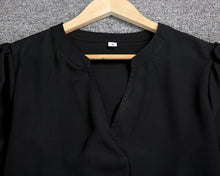 Load image into Gallery viewer, Basic Black V-Neck Short Sleeve Mini Dress
