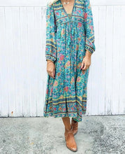 Load image into Gallery viewer, Boho Long Sleeves Floral Loose Midi Dress
