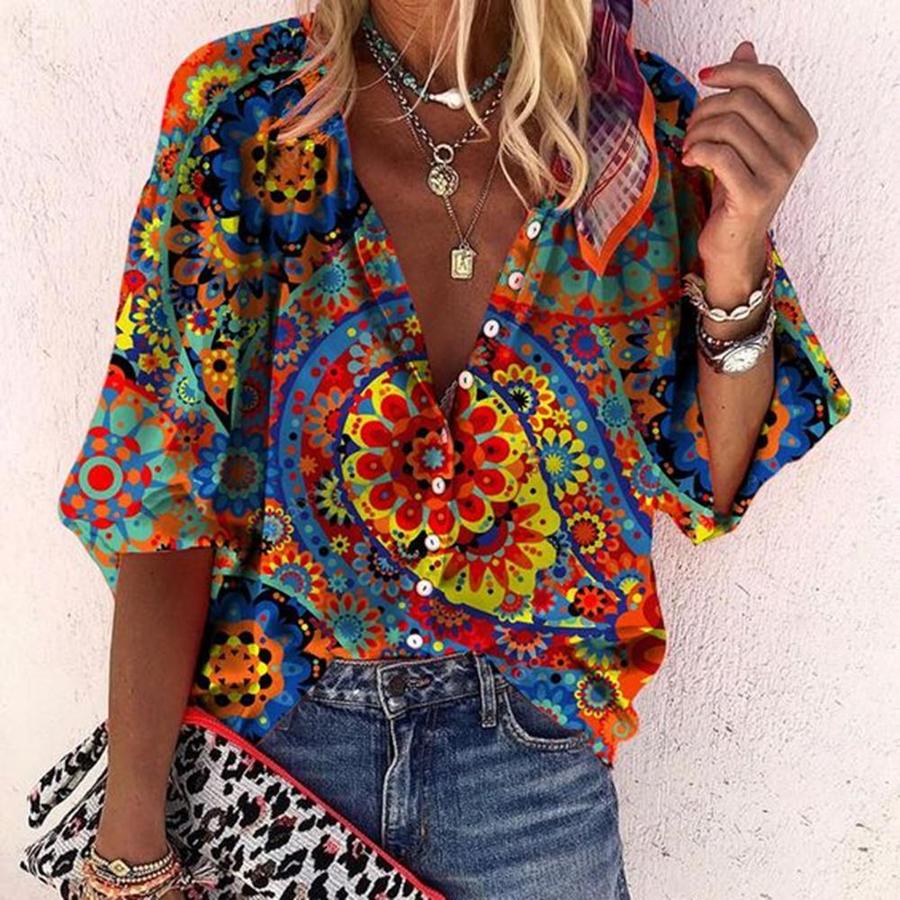 Floral Buttons Down Blouse