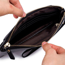 Load image into Gallery viewer, Genuine Leather Large Capacity Wallet With Mobile Pouch Women Coin Purse Zipper Pockets
