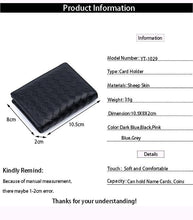 Load image into Gallery viewer, Handmade Soft Sheep Skin Knitting Card Wallets Genuine Leather Brand Business Card Holders
