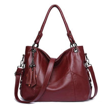 Load image into Gallery viewer, Genuine Leather Women Tassel Shoulder Bag Casual Tote Handbag Crossbody Bags
