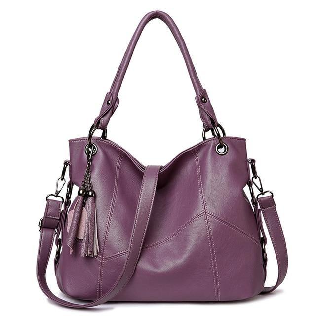 Genuine Leather Women Tassel Shoulder Bag Casual Tote Handbag Crossbody Bags