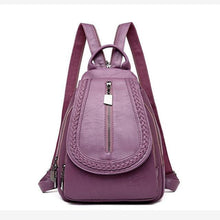 Load image into Gallery viewer, Women Genuine Leather Backpacks Zipper Chest Bag Travel Back Pack School Bags For Teenage Girls
