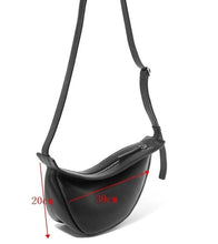 Load image into Gallery viewer, Woman waist bags Wide Single Strap Zipper Half Moon PU Leather Chest Bag
