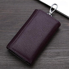 Load image into Gallery viewer, Fashion Genuine Leather Key Wallet Women Keychain Covers Zipper Key Case Bag Men Key Holder Housekeeper Keys Organizer
