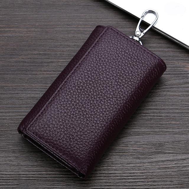 Fashion Genuine Leather Key Wallet Women Keychain Covers Zipper Key Case Bag Men Key Holder Housekeeper Keys Organizer