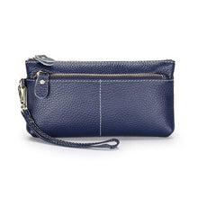 Load image into Gallery viewer, Genuine Leather Long Clutch Wallet Temperament Zipper Purse With Hand Rope
