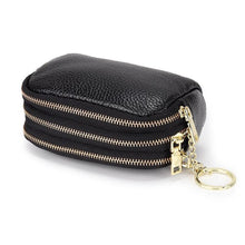 Load image into Gallery viewer, Three Zipper Genuine Leather Key Pouch Coin Purse Mini Purse Multi-function key wallet
