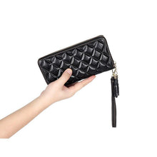 Load image into Gallery viewer, Genuine Leather Long Wallet Fashion Simple Elephant Zipper Purse
