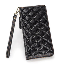 Load image into Gallery viewer, Genuine Leather Long Wallet Fashion Simple Elephant Zipper Purse
