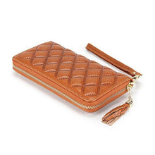 Load image into Gallery viewer, Genuine Leather Long Wallet Fashion Simple Elephant Zipper Purse
