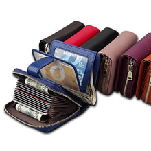 Load image into Gallery viewer, Fashion Women Genuine Leather Wallets RFID Anti Theft Purses ID Card Holders
